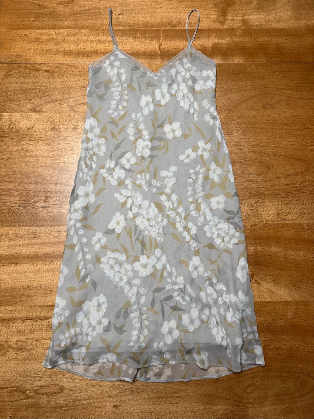 Vintage Laundry by Shelli Segal Grey Floral Slip Dress